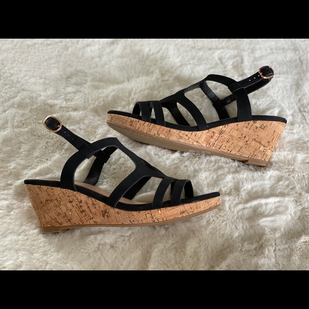 Cupcake Couture - Black Wedge Sandals